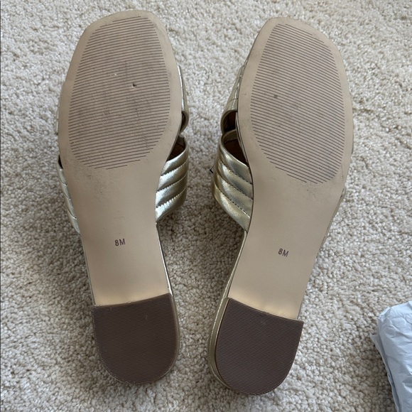 Talbots Metallic Gold Slide Sandals - Picture 2 of 7